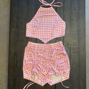 festival gingham boot short set